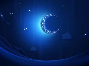 Preview wallpaper crescent moon, light, shiny, neon