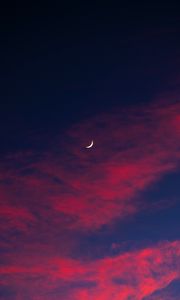 Preview wallpaper crescent, moon, sky, clouds, night