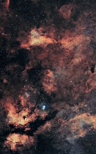 Preview wallpaper crescent nebula, nebula, stars, space