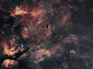 Preview wallpaper crescent nebula, nebula, stars, space