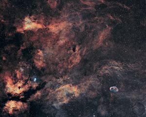 Preview wallpaper crescent nebula, nebula, stars, space