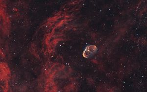 Preview wallpaper crescent nebula, nebula, stars, glow, space