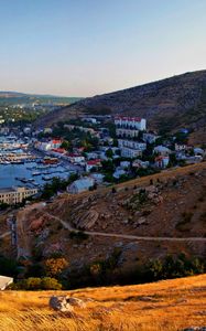 Preview wallpaper crimea, balaklava, river, boats, mountains