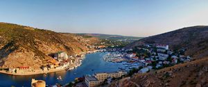 Preview wallpaper crimea, balaklava, river, boats, mountains