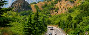 Preview wallpaper crimea, road, mountains, trees