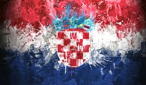 Preview wallpaper croatia, flag, republic, background, texture, paint, coat