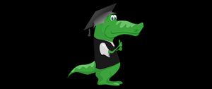 Preview wallpaper crocodile, hat, student, art, funny