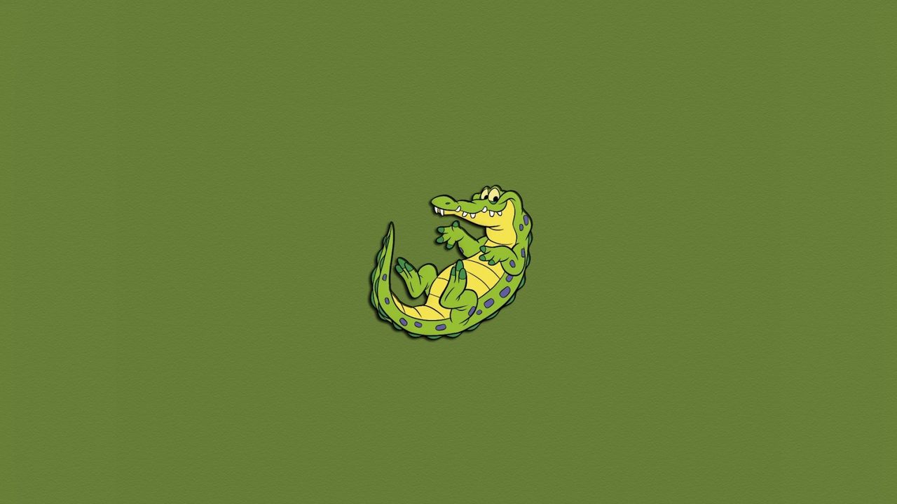 Wallpaper crocodile, lizard-eyed, big-eared, alligator, green, minimalism