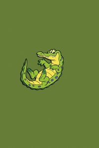 Preview wallpaper crocodile, lizard-eyed, big-eared, alligator, green, minimalism
