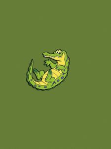 Preview wallpaper crocodile, lizard-eyed, big-eared, alligator, green, minimalism