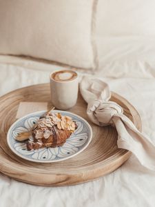 Preview wallpaper croissant, pastries, coffee, drink, dessert, breakfast