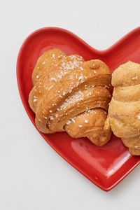 Preview wallpaper croissant, pastries, dessert, plate, heart