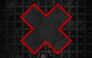 Preview wallpaper cross, black, red, abstraction