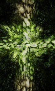 Preview wallpaper cross, form, light, shiny, black, green, illusion