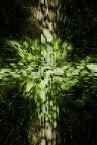 Preview wallpaper cross, form, light, shiny, black, green, illusion