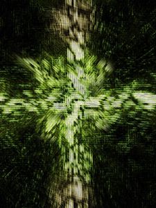 Preview wallpaper cross, form, light, shiny, black, green, illusion