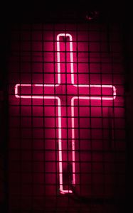 Preview wallpaper cross, neon, lights, mesh