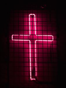 Preview wallpaper cross, neon, lights, mesh