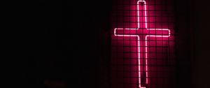 Preview wallpaper cross, neon, lights, mesh