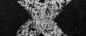 Preview wallpaper cross, paint, asphalt, bw