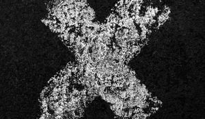 Preview wallpaper cross, paint, asphalt, bw