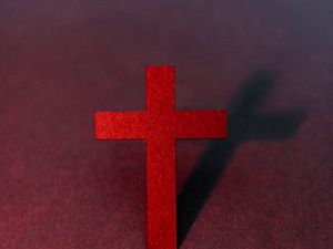 Preview wallpaper cross, religion, god, red