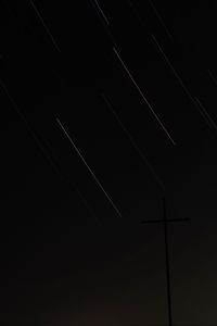 Preview wallpaper cross, sky, night, stars, long exposure, dark