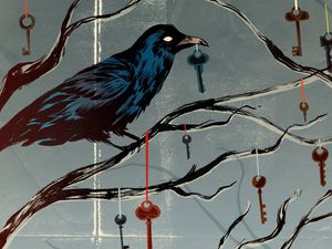 Preview wallpaper crows, art, keys, branch