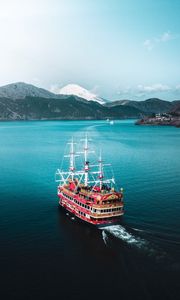 Preview wallpaper cruise, ship, rest, mountains, landscape