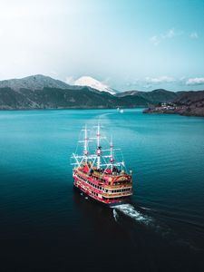 Preview wallpaper cruise, ship, rest, mountains, landscape