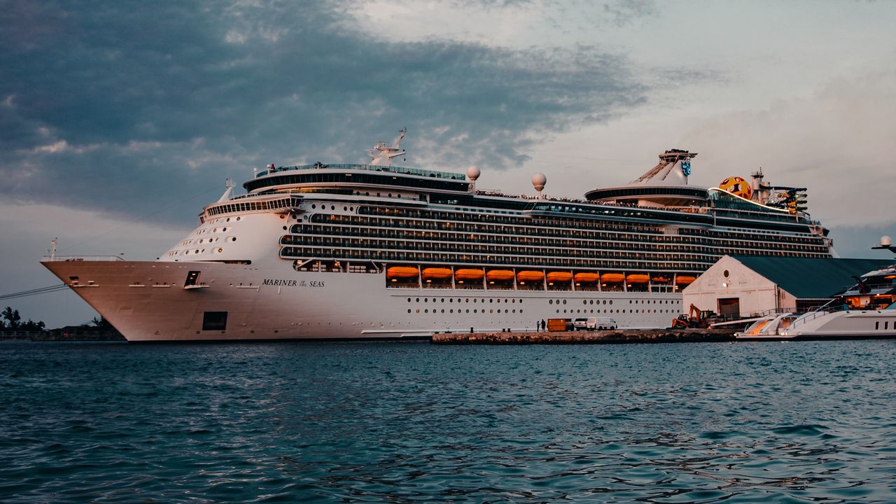 Wallpaper cruise ship, ship, sea, water