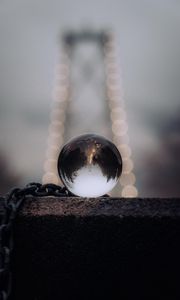 Preview wallpaper crystal ball, ball, chain, reflection