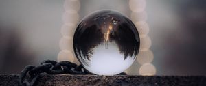 Preview wallpaper crystal ball, ball, chain, reflection