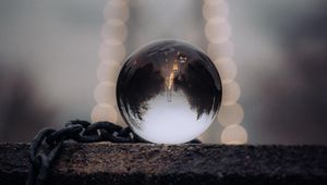 Preview wallpaper crystal ball, ball, chain, reflection