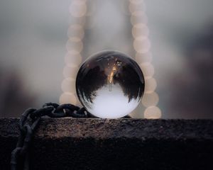 Preview wallpaper crystal ball, ball, chain, reflection