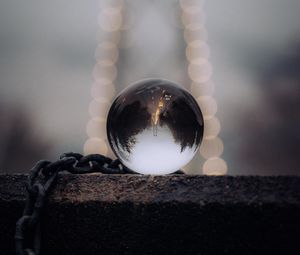 Preview wallpaper crystal ball, ball, chain, reflection