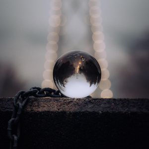 Preview wallpaper crystal ball, ball, chain, reflection