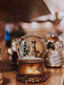 Preview wallpaper crystal ball, ball, glass, new year, christmas