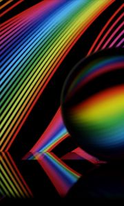 Preview wallpaper crystal ball, ball, neon, lines, colorful