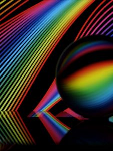 Preview wallpaper crystal ball, ball, neon, lines, colorful