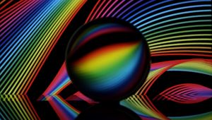 Preview wallpaper crystal ball, ball, neon, lines, colorful