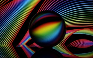 Preview wallpaper crystal ball, ball, neon, lines, colorful