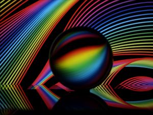 Preview wallpaper crystal ball, ball, neon, lines, colorful