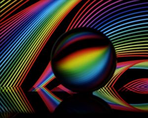 Preview wallpaper crystal ball, ball, neon, lines, colorful