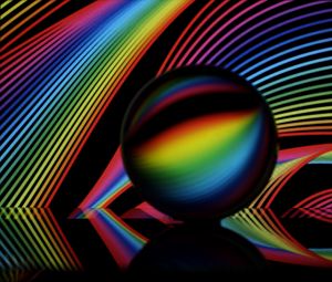 Preview wallpaper crystal ball, ball, neon, lines, colorful