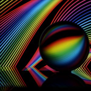 Preview wallpaper crystal ball, ball, neon, lines, colorful