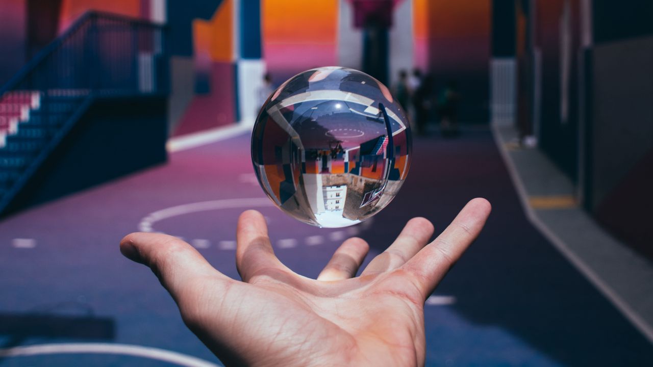 Wallpaper crystal ball, ball, sphere, hand, toss