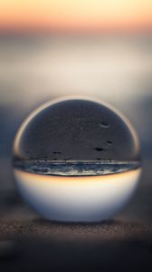 Preview wallpaper crystal ball, beach, reflection, illusion