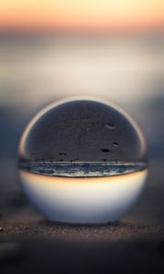 Preview wallpaper crystal ball, beach, reflection, illusion