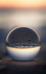 Preview wallpaper crystal ball, beach, reflection, illusion